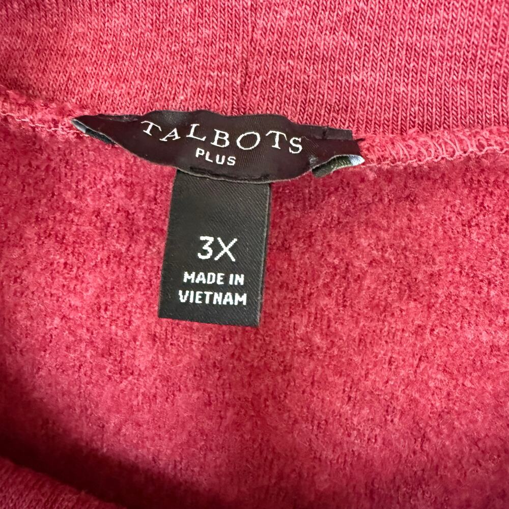 Talbots size 3X plus super soft red cowl neck collar sweatshirt - Picture 2 of 8